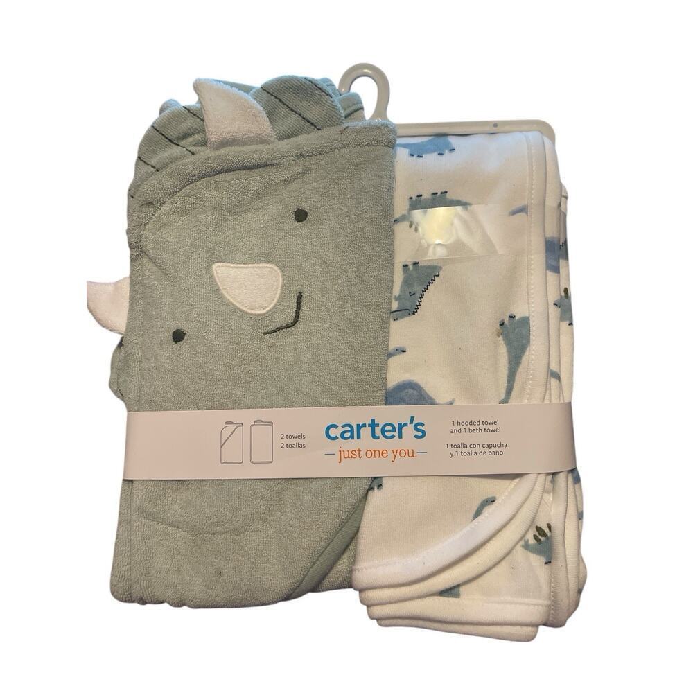 Carter's Just One You Baby Boys' Dino Hooded Bath Towel - Sage Green